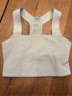 girlfriend collective pale green racerback sports bra